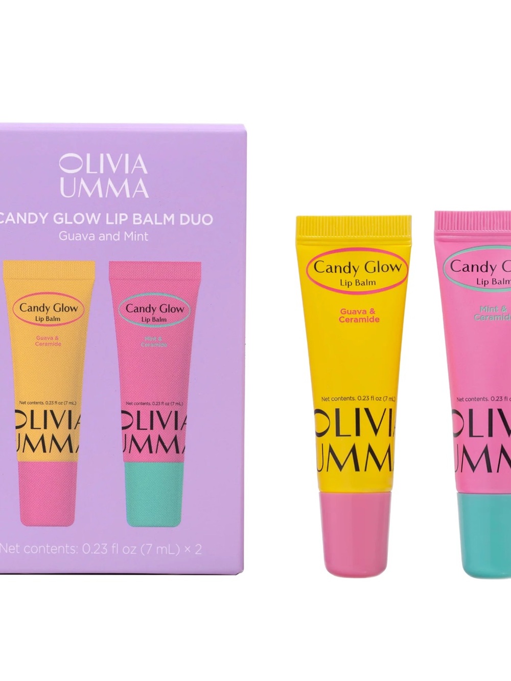 Candy Glow Lip Balm Duo — Guava (Yellow) & Mint (Pink)